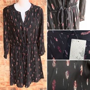 {BLACK RAINN} Feather Short Black Dress Jr’s M